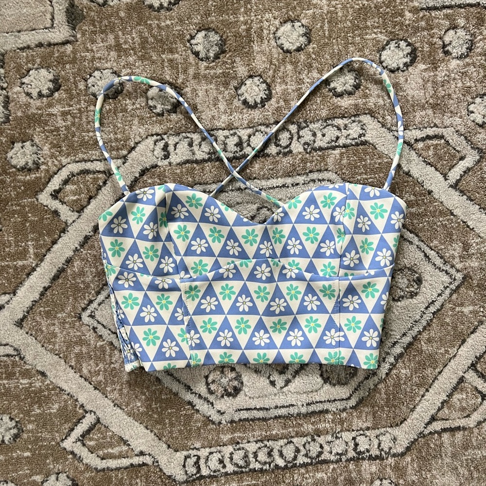 Zara Floral Print Corset Crop Top